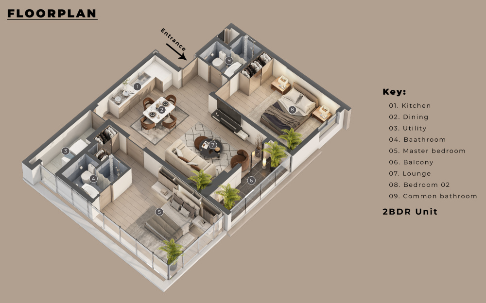 2 Bedroom Floor Plan